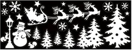 Anna's Collection Kerst raamstickers Bomen - vel van 34 x 28 cm - raamdecoratie - kerstversiering