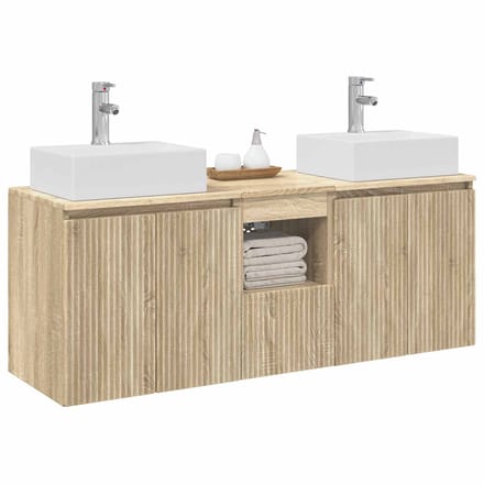 vidaXL - Badkamerkast - set - 3 - st - Sonoma - Eiken - 49,5 - x - 41 - x - 62,5 - cm