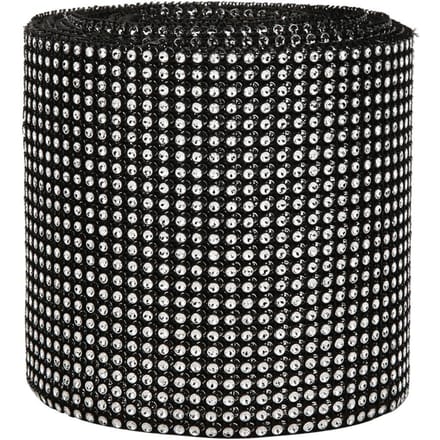 9m 24 Rijen Elektroplating Plastic Kunstmatige Strass Lint Mesh Bruiloft Kleding zwart