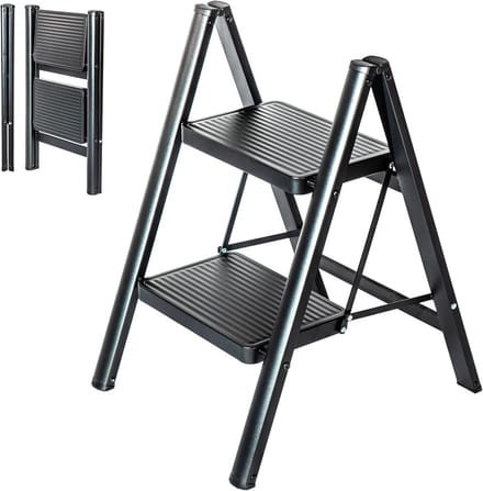 Opvouwbare Trapladder 2 Treden Compact Robuust Staal EN 131