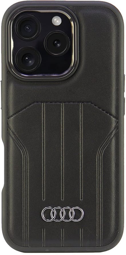 Audi – iPhone 16 Pro – Backcover hoesje – synthetic leather – magsafe – Zwart