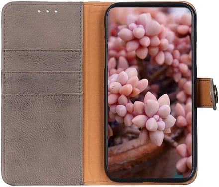 KHAZNEH Oppo A58 4G Hoesje Portemonnee Book Case Khaki