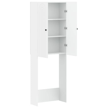 vidaXL - Toiletkast - ALKMAAR - Wit - 66 - x - 25,5 - x - 190 - cm - Bewerkt - hout
