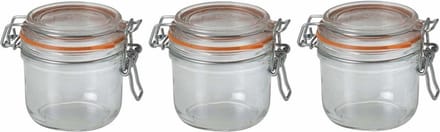 Le Parfait Voorraad/weckpot - Pakket van 10x stuks - glas - transparant - 8,5 x 7 cm - 200 ml