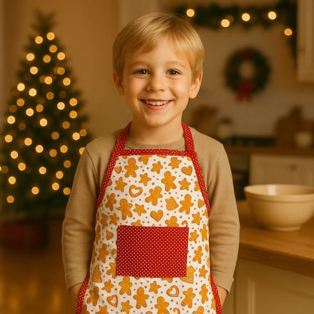 Kerstschort Voor Kinderen - Afmeting 50 × 59 cm - 4–9 Jaar - 100% Katoen