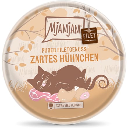 16x80g mals kippenvlees MjAMjAM puur filetgenot nat kattenvoer