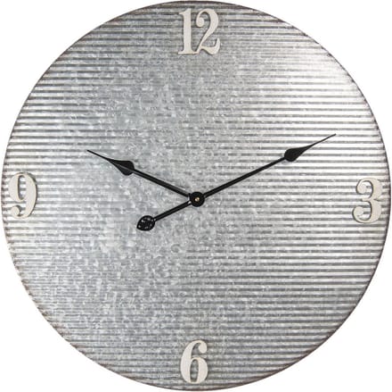 Clayre & Eef Wandklok Ø 60 cm Grijs Metaal