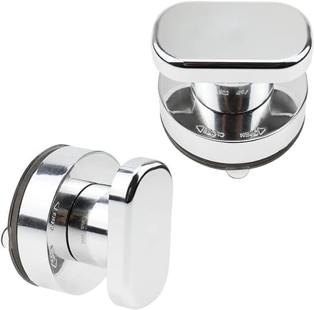 Suction Cup Handle 2pcs - Silver Reusable Suction Cup Door Handle - Portable Mobility Handle Knobs met Sterke Zuignap voor Glass Door - Chest of Drawers - Cupboard - Fridge Door - Balcony