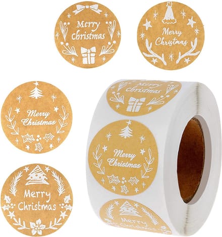 Without Lemon - Kerststickers 2023 - 500 stuks - Sticker size: 3.8cm - Groot - Kerst - Cadeau - Versiering - Verpakking