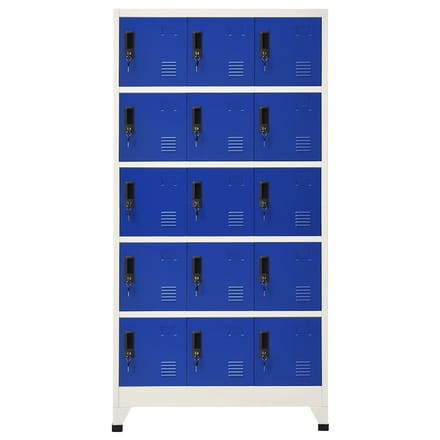 vidaXL - Lockerkast - 90x40x180 - cm - staal - grijs - en - blauw