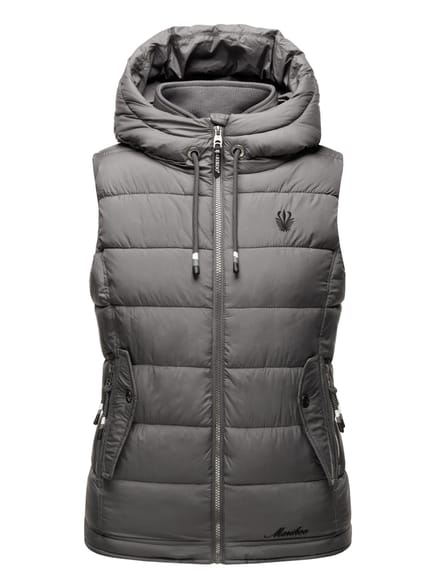 Marikoo dames gewatteerd vest – Taisaa, licht met capuchon & snackvak
