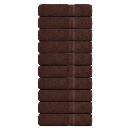 vidaXL - Douchehanddoeken - FROGN - 10 - st - 70x140 - cm - 360 - g/m² - bruin