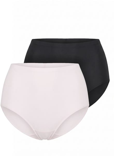 Ulla Popken - Dames - Pantybroekje set van 2 hoge taille shapewear - Roos - Maat 58+
