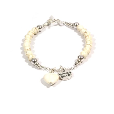Heaven Eleven - howliet kralen en hart - 18cm