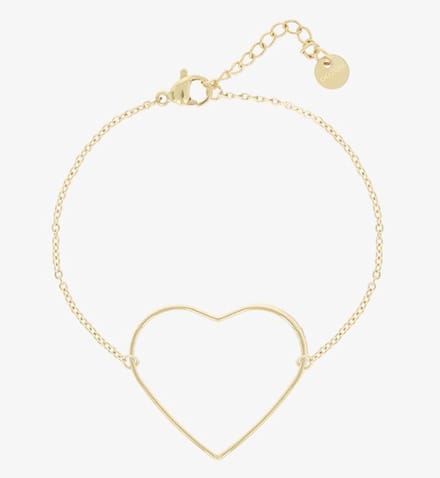 Oozoo Armband, Gold gekleurd stainless steel met groot hart