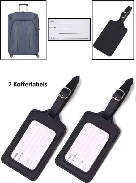 2 stuks Kofferlabel - Bagagelabel - Reislabel - Adreslabels - Luggage Tag