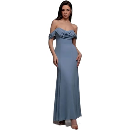 Damesjurk Goddiva Chiffon Bardot Cowl