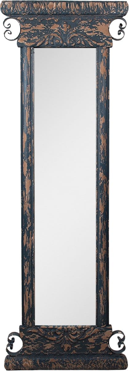 Clayre & Eef Spiegel 45x131 cm Blauw Bruin Hout