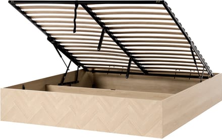 ETEL - Bed met opbergruimte - Lichtbruin - 180 x 200 cm - MDF