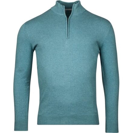 Baileys Trui Luxury Pima Cotton Half Zip Collar Single Knit Sky Blue Melange / male
