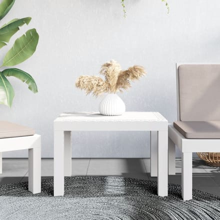 vidaXL - Tuintafel - 59x47x40 - cm - PP - wit