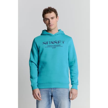 No Excess Sweater Hooded Seablue Größe: M | Kaputzenpullis Outlet | Herren | Blau
