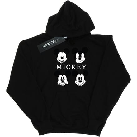 Disney Heren Mickey Mouse Vier Hoofden Hoodie (Zwart)