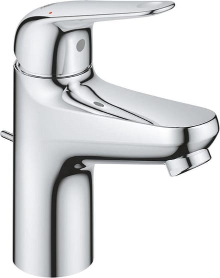 GROHE Europro wastafelkraan - s-size - opbouw - 1-gats - eengreeps - met trekwaste - chroom