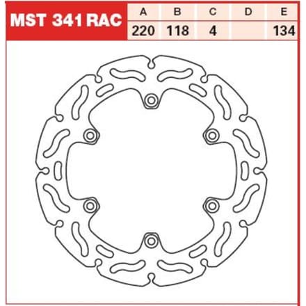 Remschijf TRW MST341, 1 Stuk