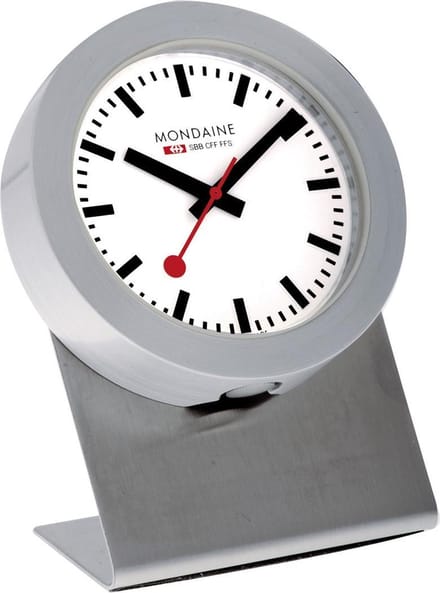 Magneetklokje 50mm mat-wit-alu