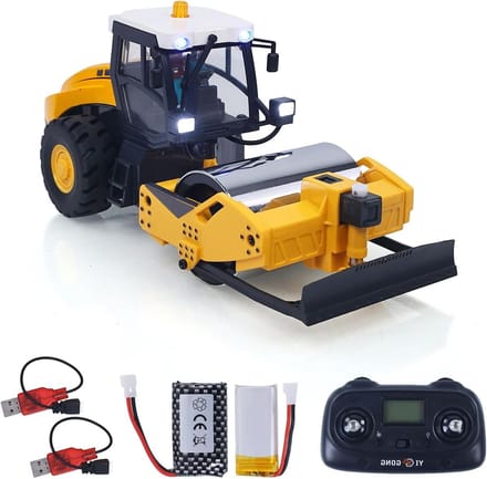 RC Wegwals - Mini Walse - Bouw Simulatie - Half Metaal - 1:50 Schaal - Grijs