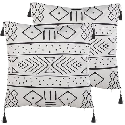 SCHEFFLERA - Sierkussen set van 2 - Wit - 45 x 45 cm - Fluweel