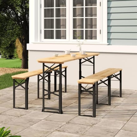 Inklapbare Biertafel 170x50 cm van Massief Hout - Verstelbare Tuin- en Bistrotafel