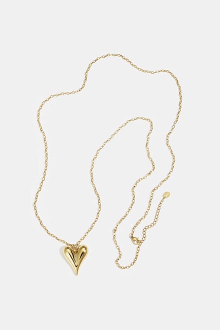 Bijoutheek Collier Lang Bol Hart Goudkleurig