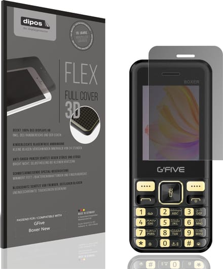 dipos FLEX – Matte Privacy Screenprotector geschikt voor GFive Boxer New | Volledige Schermbescherming | Case-Friendly