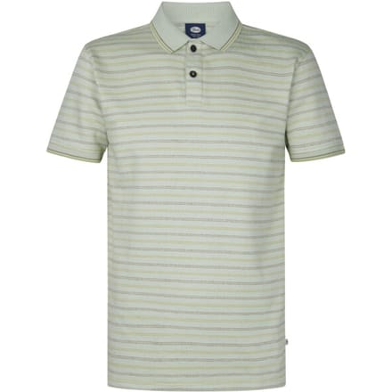 Petrol Industries - Heren Gestreepte Polo Surfsideview - Groen - Maat M