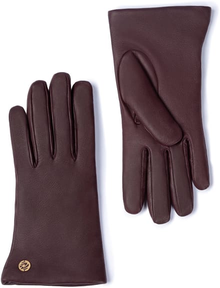 Isabel Bernard Honoré Eleanor dark brown goatskin leather gloves IB67000-331-8 - Bruin