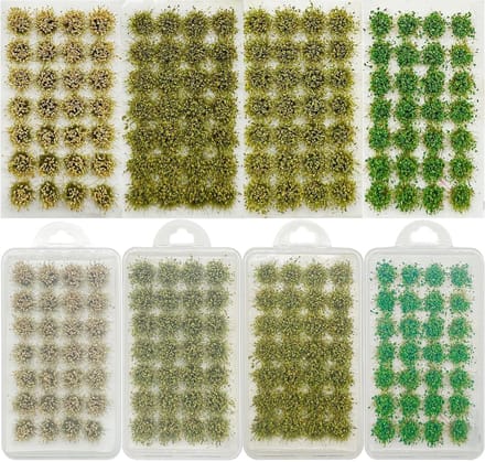 112PCS Static Grass Model, 4 Kleuren Bushy Tuft Bloemclusters voor DIY Architectuur en Modelspoor Landschap Decoratie