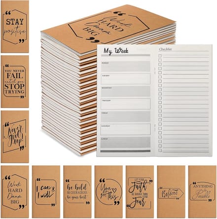 Wekelijkse Planner Notitieblokken To Do Lijst Ongedateerd met Inspirerende Citaten