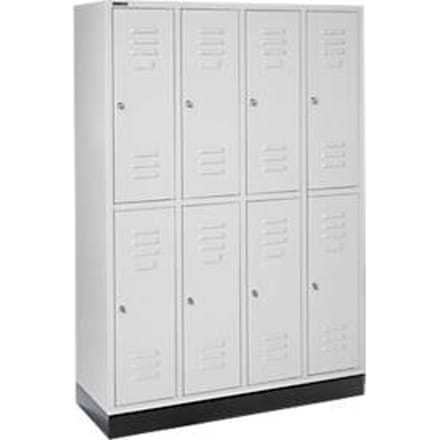 Schäfer Shop Select Kledinglocker, 4 x 2 compartimenten, met fitting, cilinderslot, deur lichtgrijs