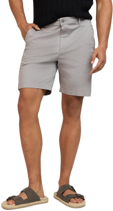 WOTEGA Heren Chinoshort Luno – Regular Fit – Katoen Stretch – Grijs – Koordsluiting