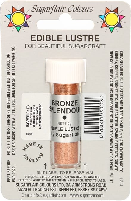 Sugarflair Eetbare Glanspoeder - Bronze Splendour - 4g - Voedingskleurstof