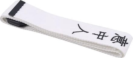 Riemen | Verstelbare Riem Canvas Wit-Zwarte Chinese Tekens | 130 cm.