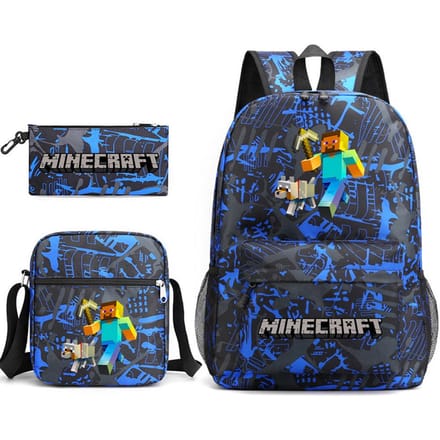 Minecraft Schooltas Game Merchandise Student Grote Capaciteit Print Drie Delige Schooltas Mannen En Vrouwen Three-piece set