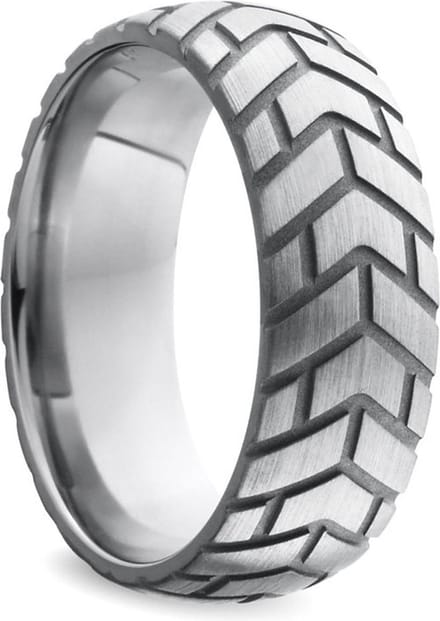 Black Label - Tire XL - Zware RVS Cockring met Bandenprofiel - Diameter 55 mm