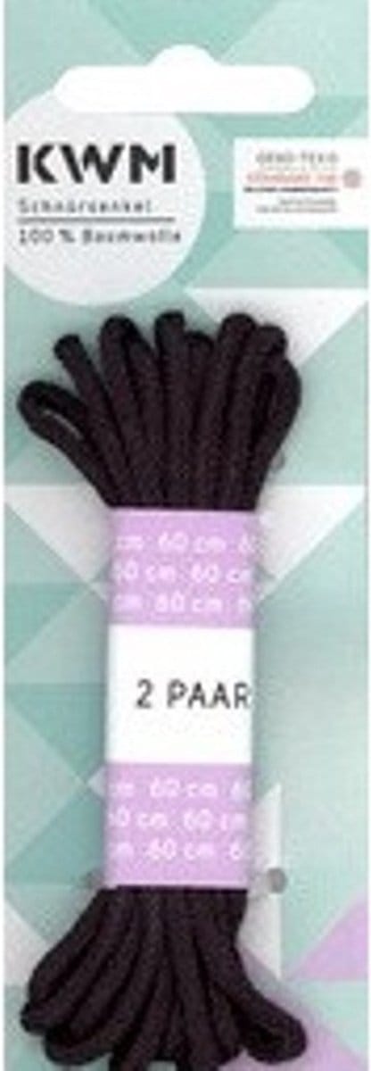 KWM schoenveters rond 450 mm zwart - 2 paar