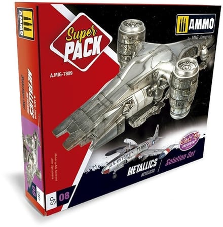 AMMO by Mig Jimenez Modelbouwdecoratie - MIG 7809 Super Pack Metallics - Solution Set Effecten set