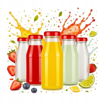Bimberek Juice Serie - Glazen Flessen - 125ml - Schroefdop - Set van 10