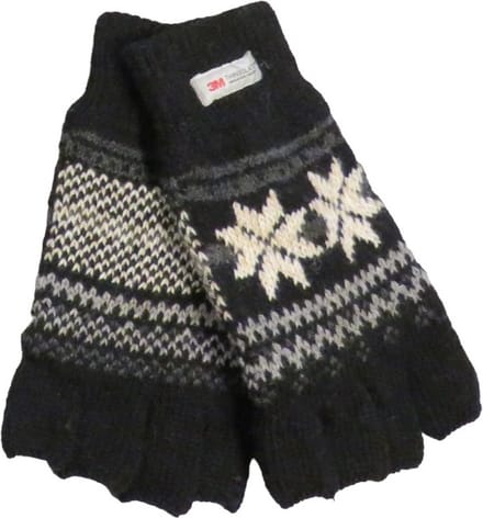 Thinsulate handschoen heren halve vingers - 30% wol