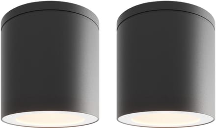 Ledvion - 2X LED Opbouwspot, Dimbaar, 3W, 2700K, IP54, Zwart